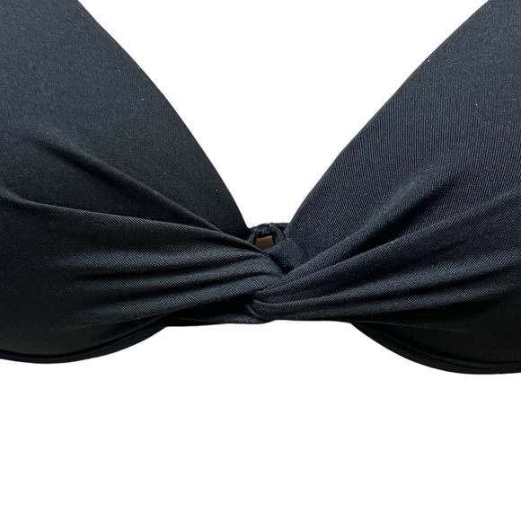 STYLUS Bikini Top‎ Size Small Black Twisted Halter Tie Swim Chic Flattering New - Picture 3 of 10